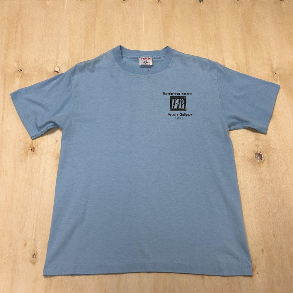 Vintage 90s Acres Corporate Challenge Shirt Mens Large Blue Tee T-Shirt Tee Jays